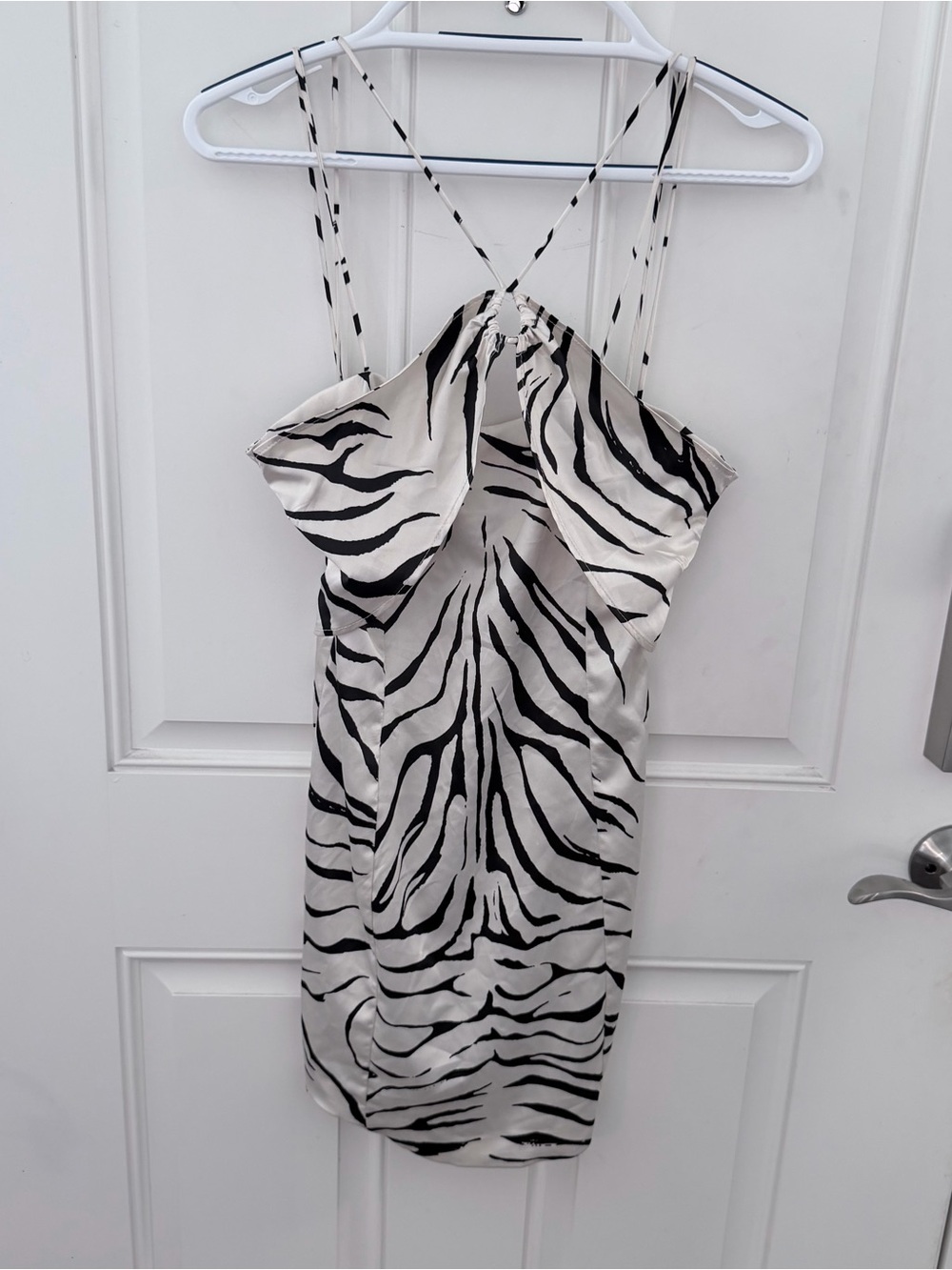 Zara Zebra Print Mini Dress M | NWT Black Ivory